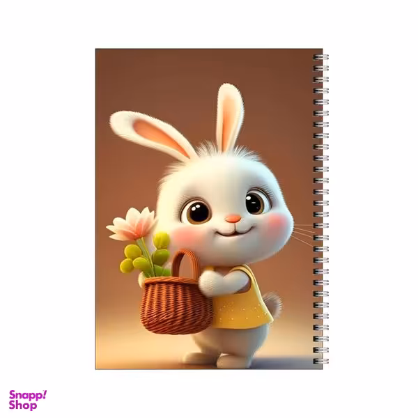 دفتر مشق 50 برگ بامبیلیپ طرح خرگوش و گلدان گل کد 7095576