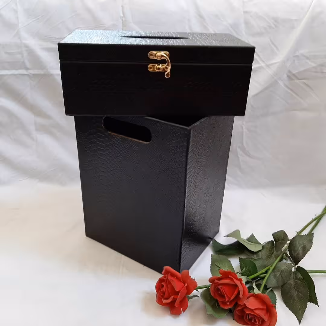جعبه سطل و دستمال پذیرایی  مشکی