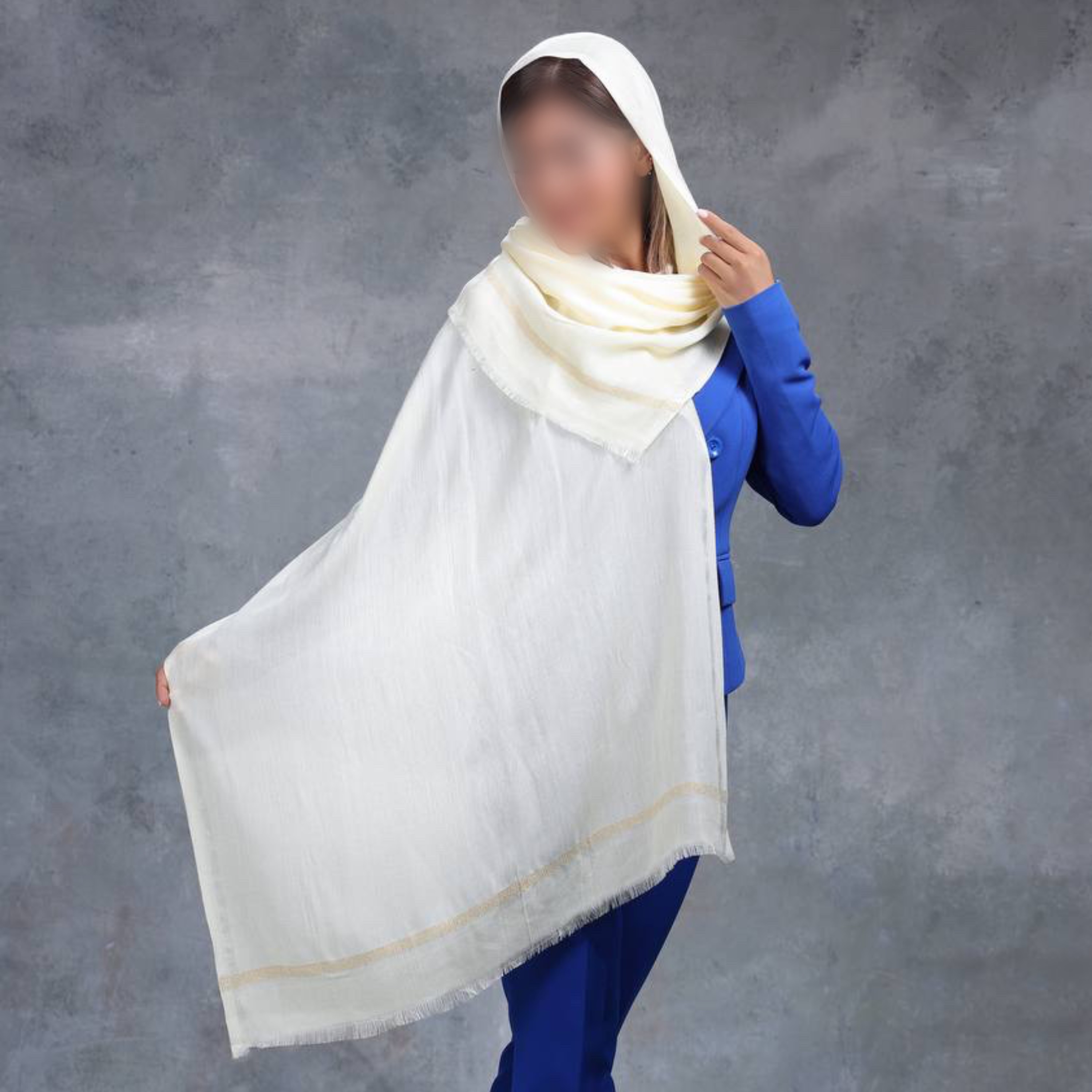 شال ساده حاشیه لمه دار2