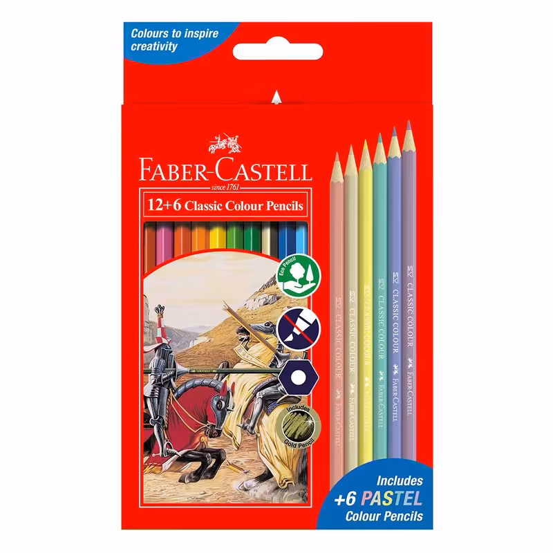 مداد رنگی 18 رنگ فابر کاستل مدل CLASSIC کد 115464