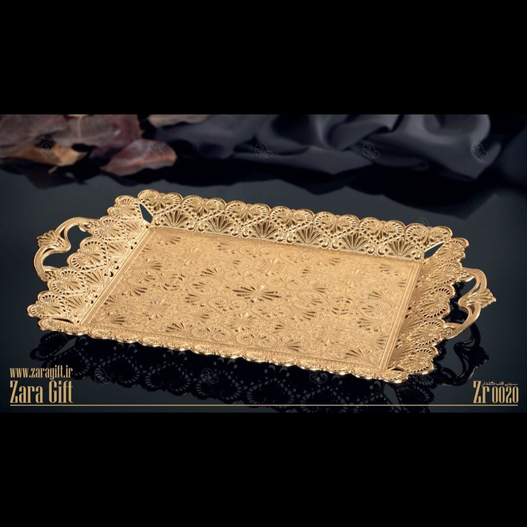 سینی قلب گلدار برند اورجینال اصل ترکیه در 3 رنگ طلایی و مسی و نقره ای سیلور ترک