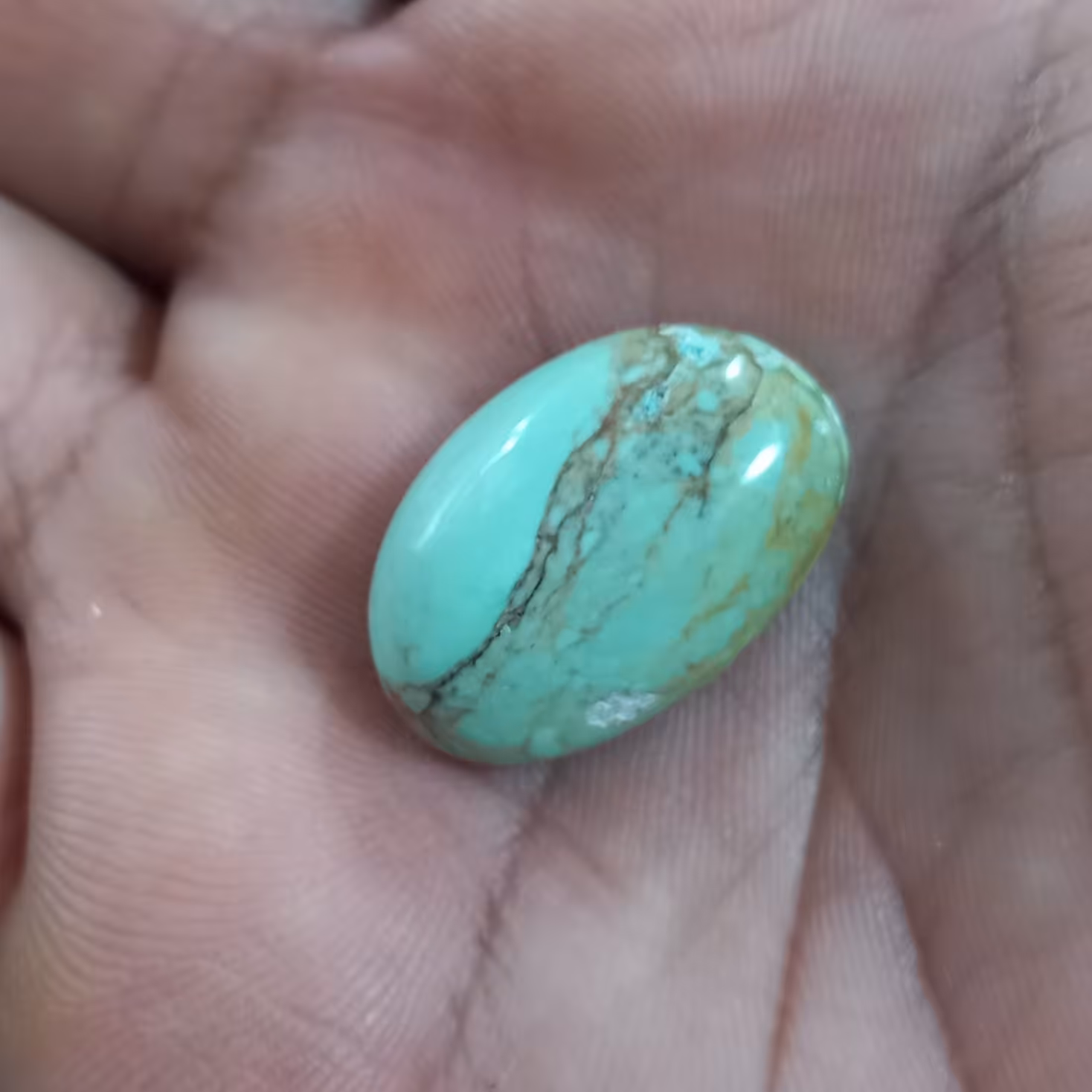 نگین فیروزه سبز شجر دار