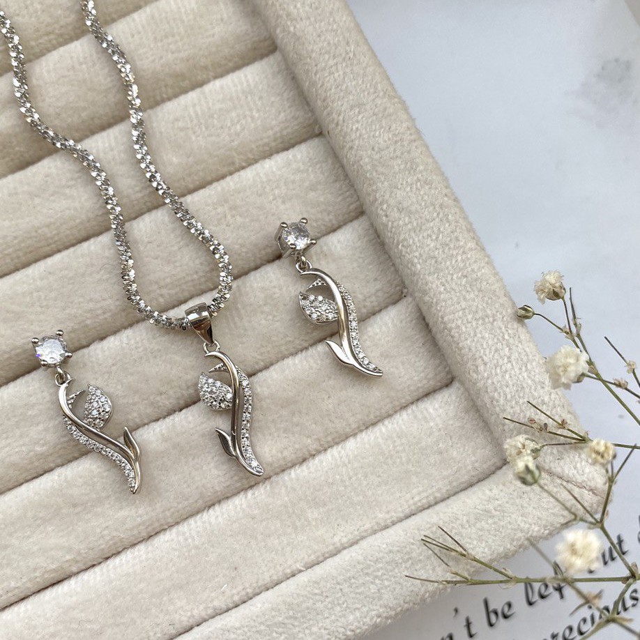 نیمست نقره طرح گل