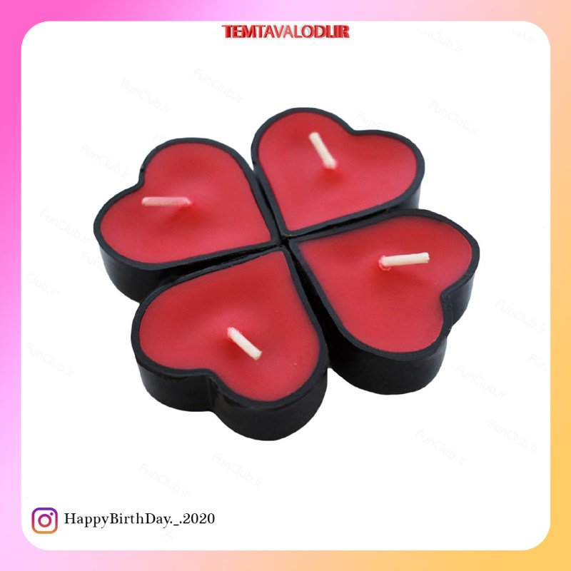 شمع وارمر قلبی قرمز یک عددی