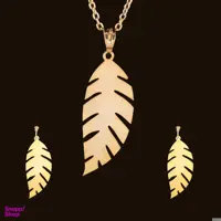 نیم ست طلا 18 عیار زنانه سانا گالری مدل برگ کد D10215