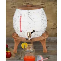 کلمن آب چینی 5 لیتری شیردار پایه دار چوبی مدل Embico