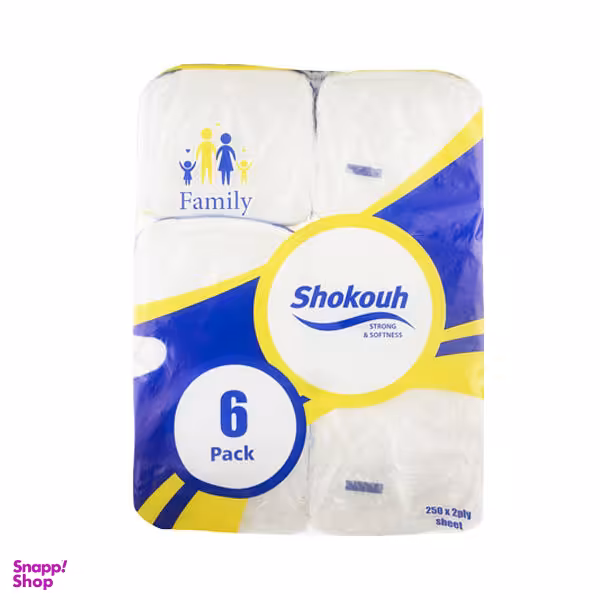دستمال کاغذی 250 برگ شکوه مدل اقتصادی بسته 6 عددی