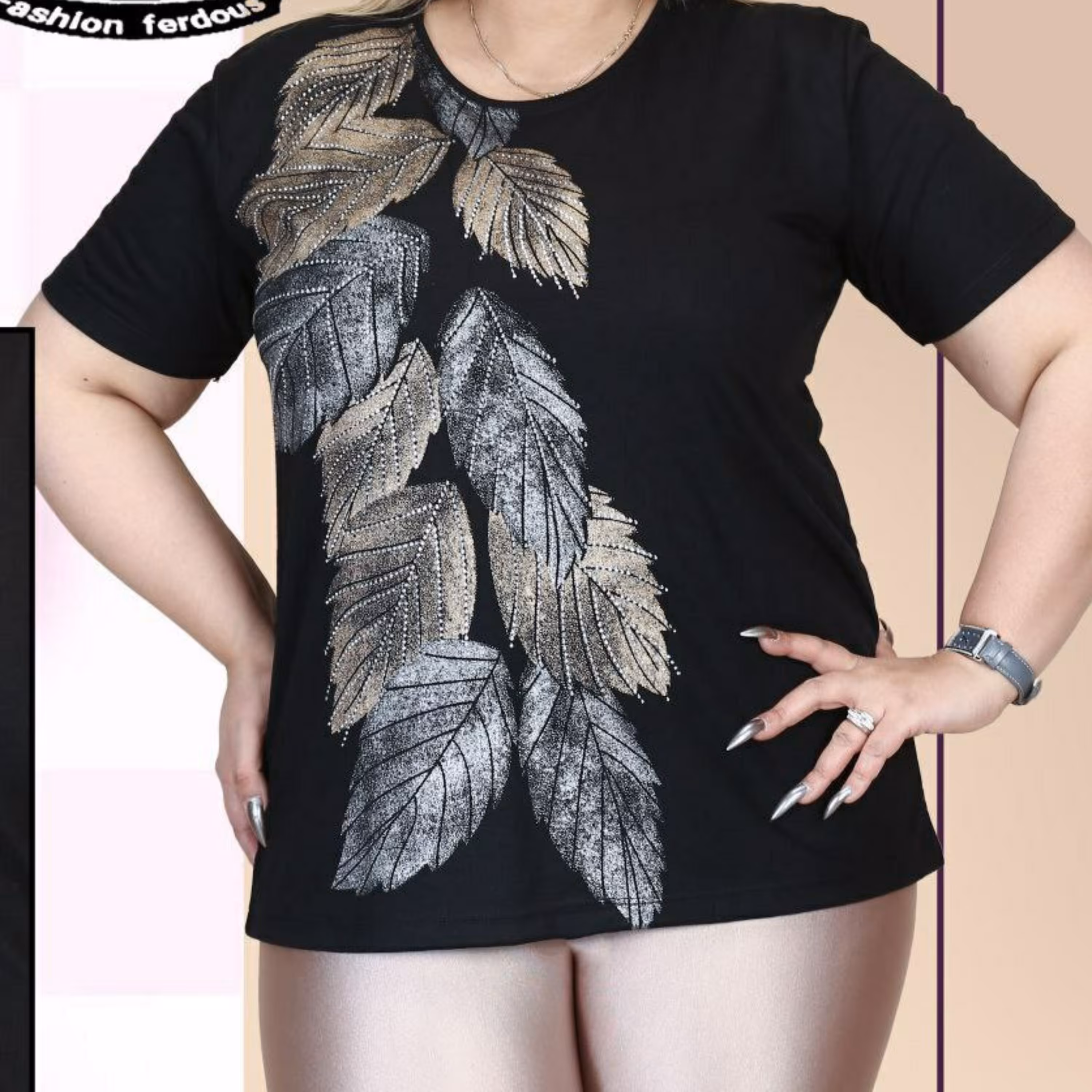 تیشرت سایز بزرگ برگ تنخور عالی بسیار لطیف