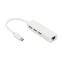 تبدیل Type-C به اترنت شبکه و هاب USB با 3 پورت