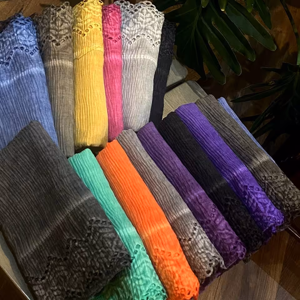 شال نخی پلیسه دانتل 15 رنگ