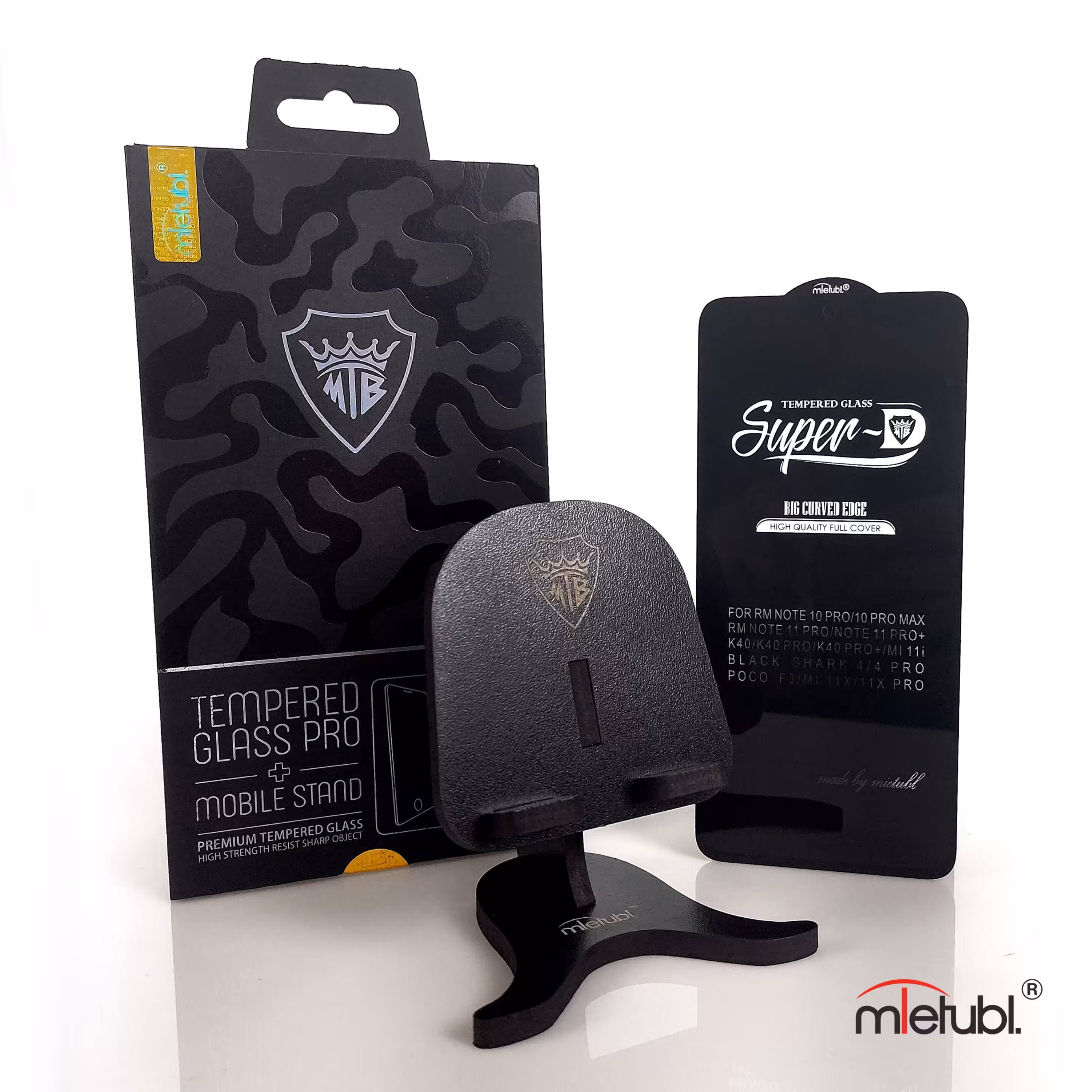 گلس Super D میتوبل برای گوشی شیائومی Redmi Note 10 Promax همراه پایه نگهدارنده 