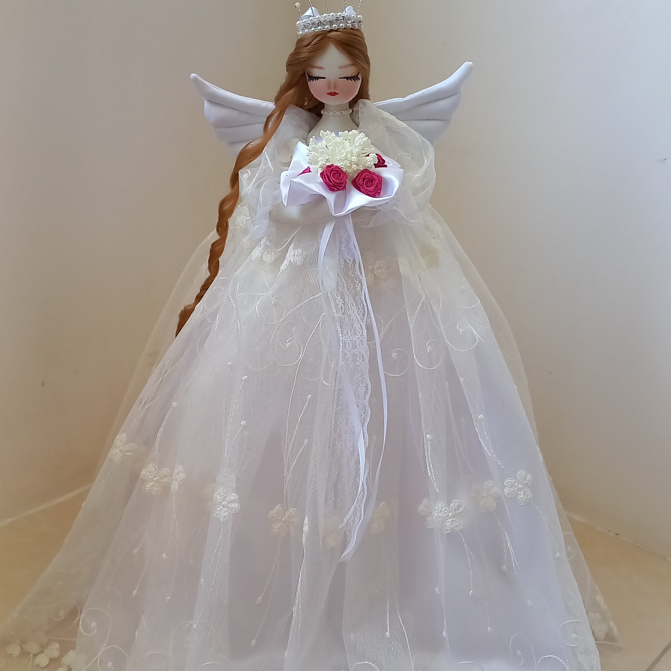 عروسک 50 ساانتی  فوق العاده محشر برای جهیزیه یا سیسمونی یا دکوری اتاقتون و یه هدیه زیبا