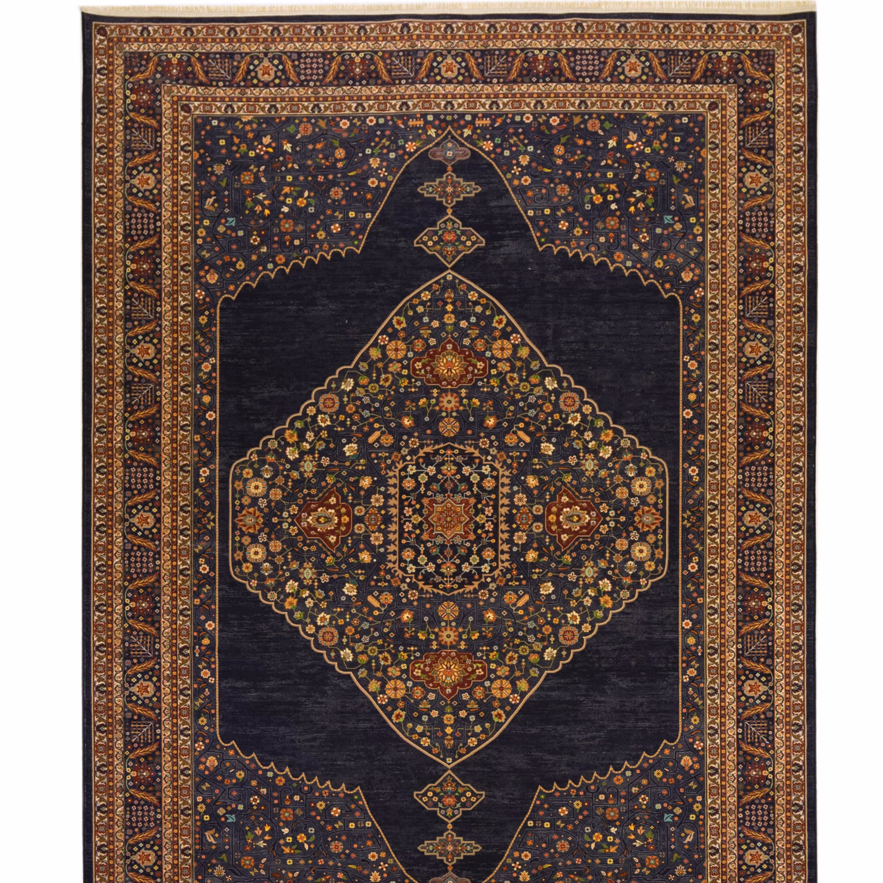 فرش ماشینی مرینوس طرح قاجار کد 600162 دوازده متری