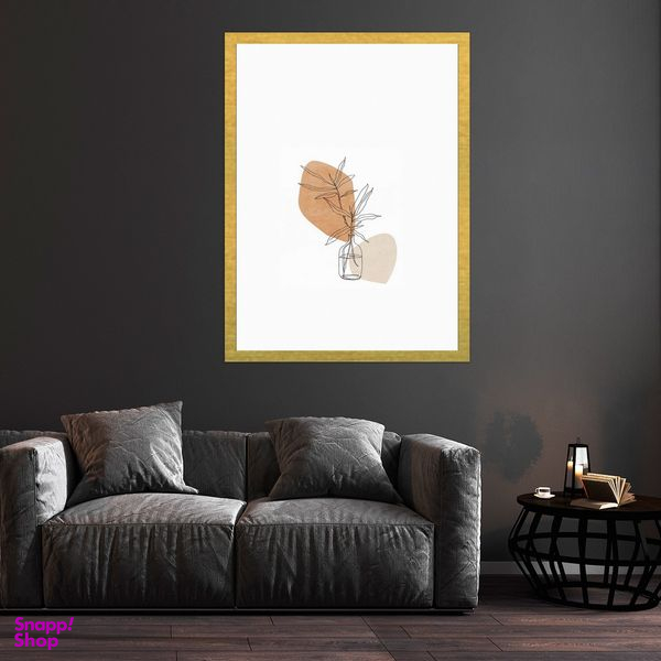 تابلو بکلیت طرح نقاشی مینیمال گلدان مدل قاب شاسی T-S9921