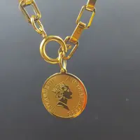 گردنبند رومانتویی باکسی فوق ضخیم الیزابت استیل ضد حساسیت رنگ ثابت کد 532