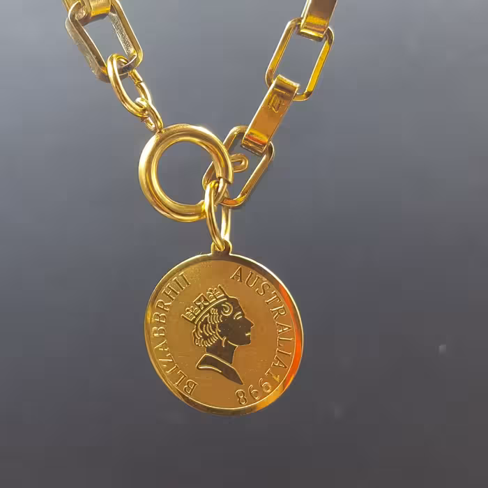 گردنبند رومانتویی باکسی فوق ضخیم الیزابت استیل ضد حساسیت رنگ ثابت کد 532