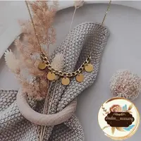گردنبند کارتیه (کارتیر) و سکه ای استیل زیورآلات دستساز رنگ ثابت زنانه دخترانه