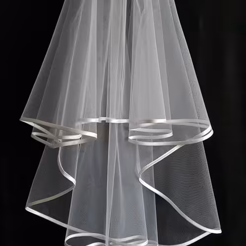 تورعروس لبه روبان  دو لایه ساده و خاص  