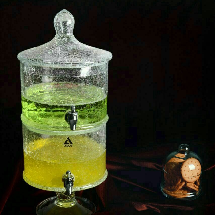 کلمن شیشه ای دو طبقه بلور الماس ARCO تولد مجالس ظروف کرایه 