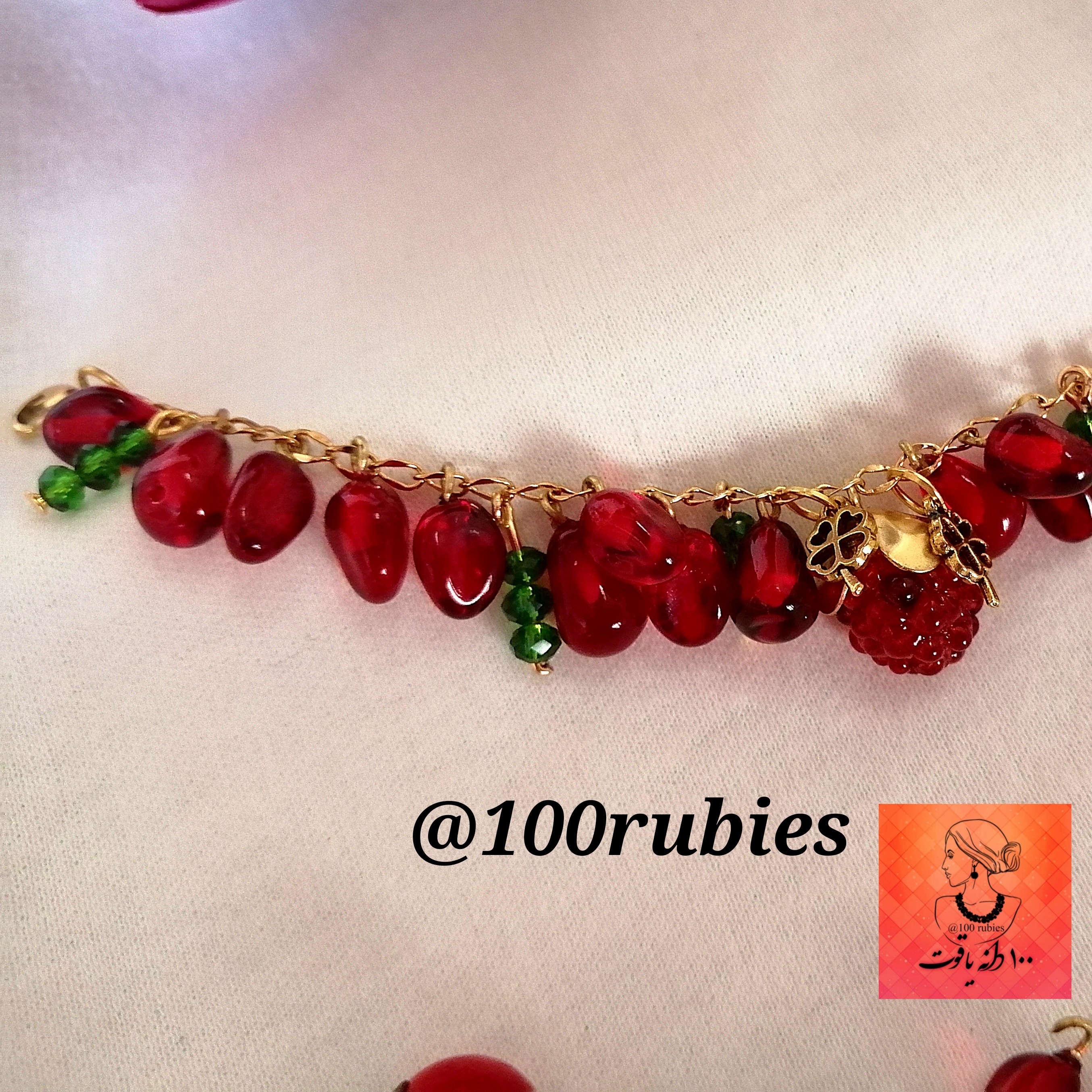 دستبند دانه اناری ویژه شب یلدا زیورآلات انار بدلیجات اکسسوری دستبند 