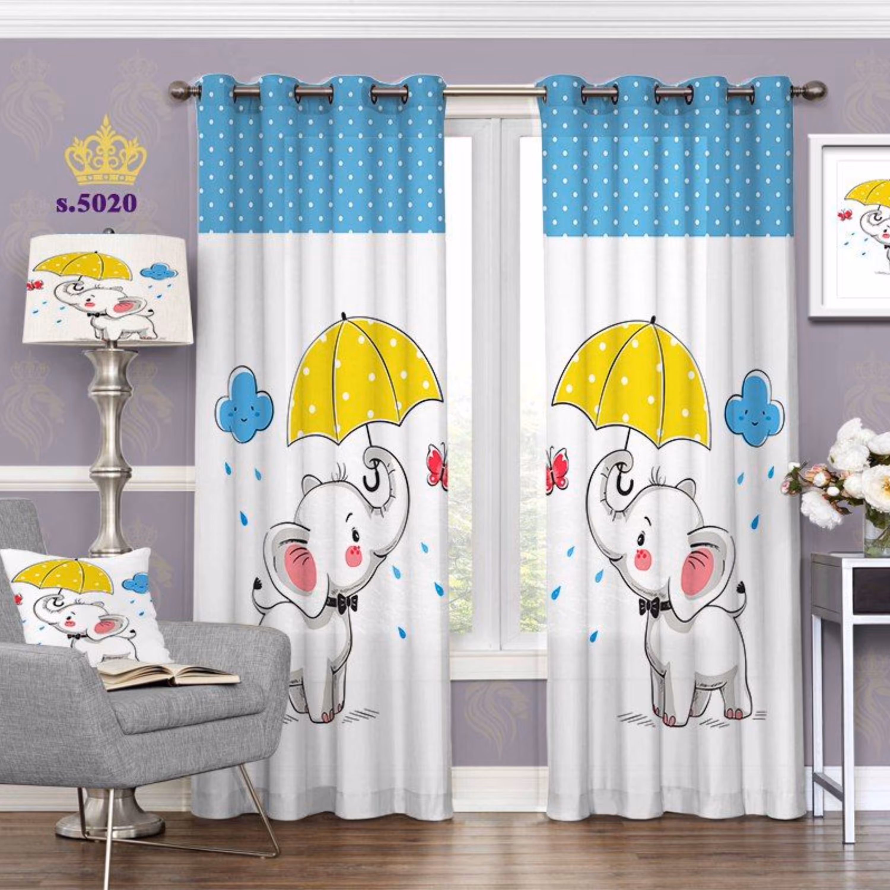 پرده اتاق کودک -طرح فیل ( سری 3 )