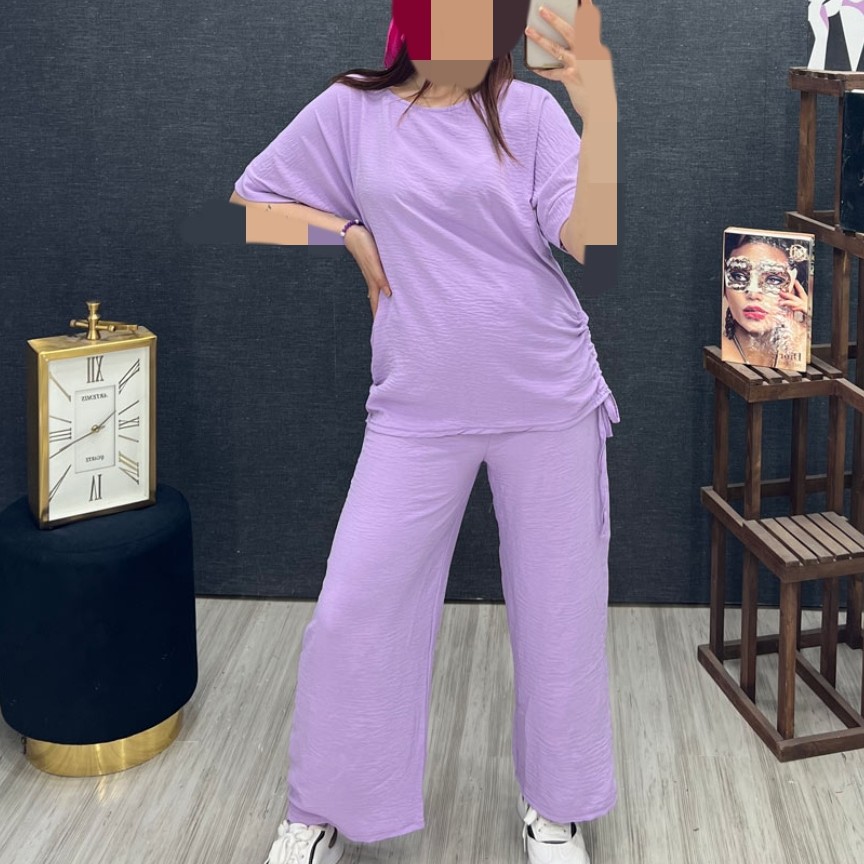 ست تیشرت شلوار ابروبادی راحتی بدون آبرفت فری سایز 40 تا 44 دوخت سفارشی با رنگ و سایز دلخواه شما