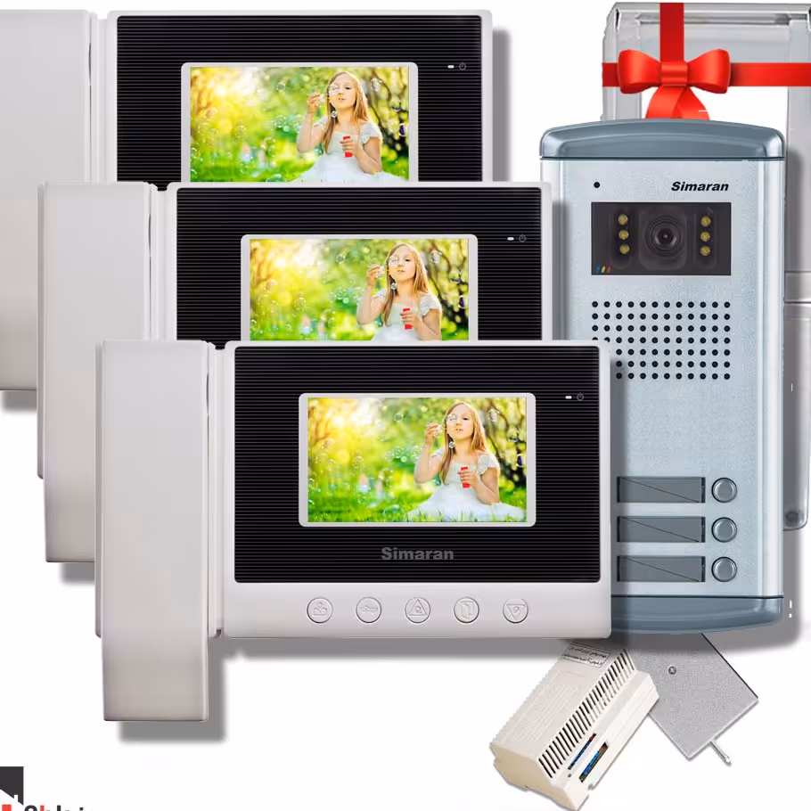 پکیج سه واحدی آیفون تصویری سیماران با مانیتور 4.3 اینچ بدون حافظه