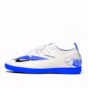 کفش فوتسال نایک فانتوم جورابی سفید کف آبی
