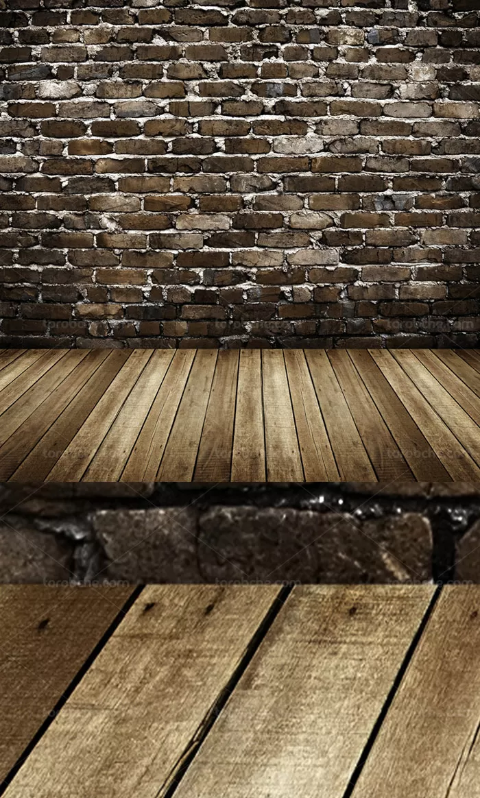 طرح تکسچر و بکگراند چوبی با دیوار آجری شماره 10 - گرافیک با طعم تربچه