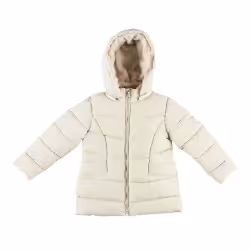 کاپشن کلاهدار دخترانه مدل Miss Winter طرحدار بژ