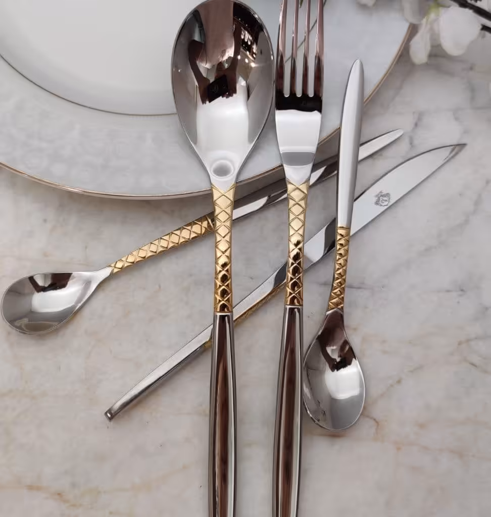 سرویس قاشق وچنگال 12 نفره پالرمو کد  1188g نیم طلا