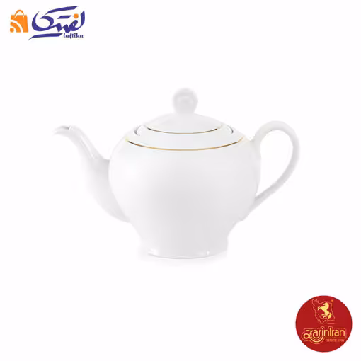 قوری چینی زرین ایتالیا اف 6 طرح زرین لب طلایی