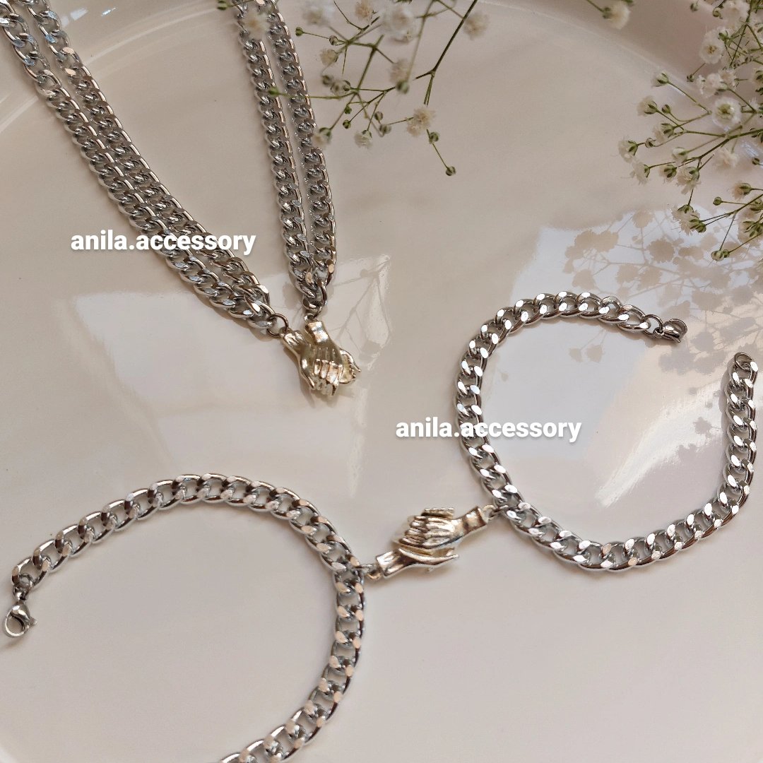 ست دو عددی گردنبند و دستبند اهن ربایی ست دستبند مگنتی ست دستبند رنگ ثابت ست دستبند دست دستبند کاپلی ست گردنبند رنگ ثابت 