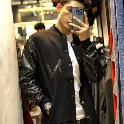 بامبر بیسبالی دورس آستین چرم شیک و جذاب