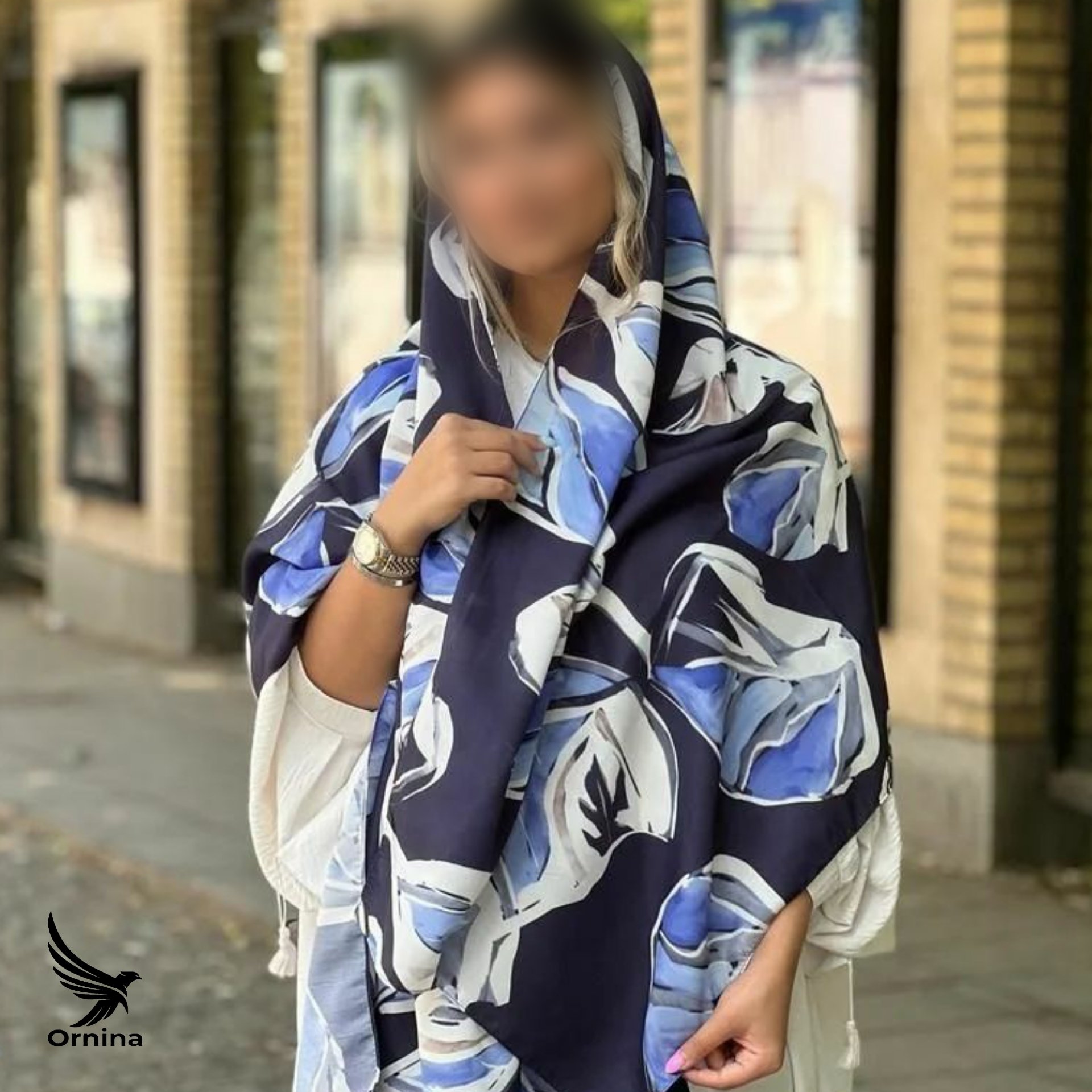 شال نخ مزونی کیفیت فوق العاده عالی لیز نیست سبک لطیف خنک جنس نخ با کیفیت دور دستدوز قواره 70×200