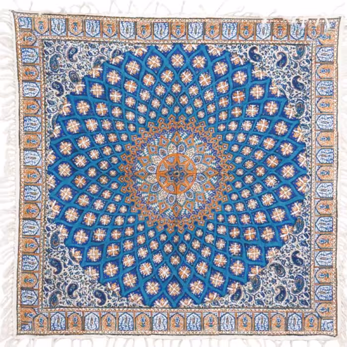 رومیزی قلمکار سایز 80 در 80 طرح مسجد شیخ لطف الله اصفهان