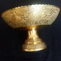 میوه خوری برنز هندی بزرگ قلمزنی شده (فروش فوق العاده)