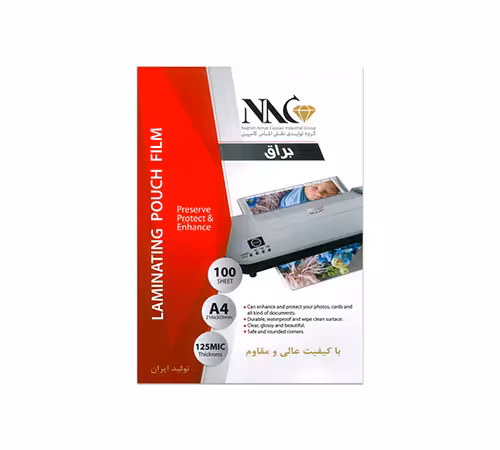 طلق پرس A4 براق 125 میکرون مدل NAC بسته 100 عددی