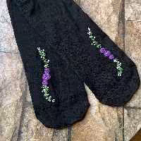 جوراب گلدوزی بنفش