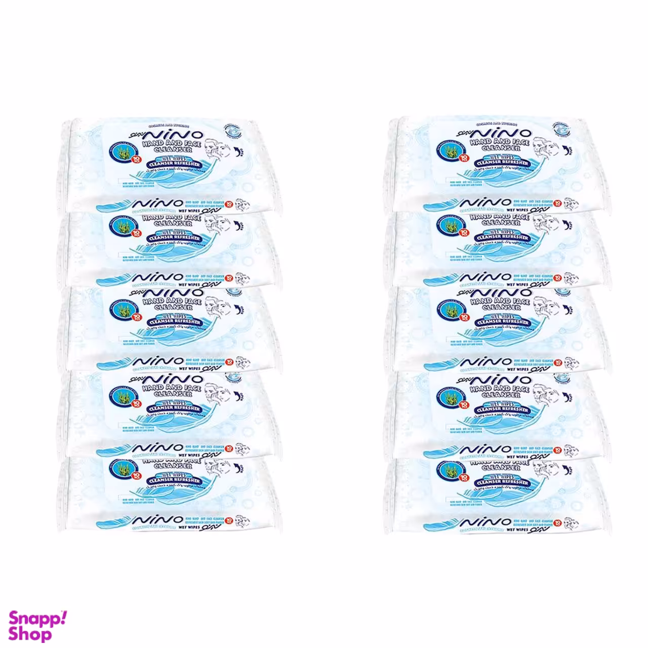 دستمال مرطوب نینو (Nino) مدل HF200 ده بسته 10 عددی