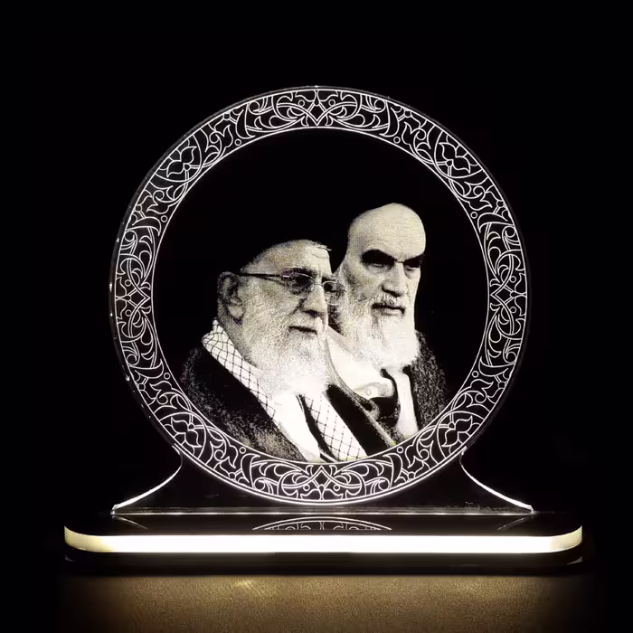 چراغ خواب طرح چهره امام و رهبر ـ ارسال رایگان ـ سایز 17 در 20 رنگ سفید بهمراه جعبه مخصوص