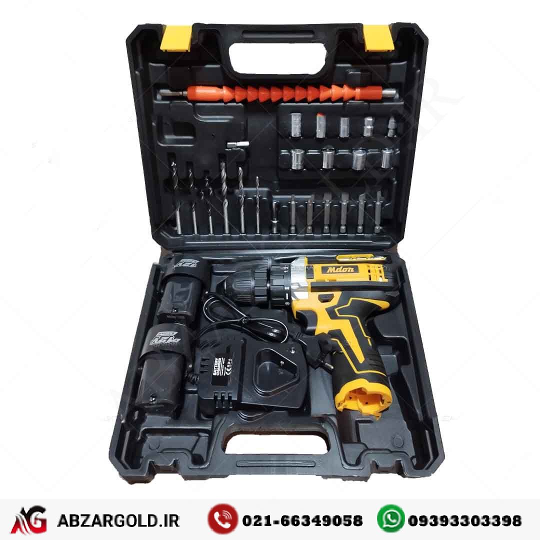 دریل پیچ بند شارژی 12 ولت مدون طرح دیوالت دو باتری مدل MDON-