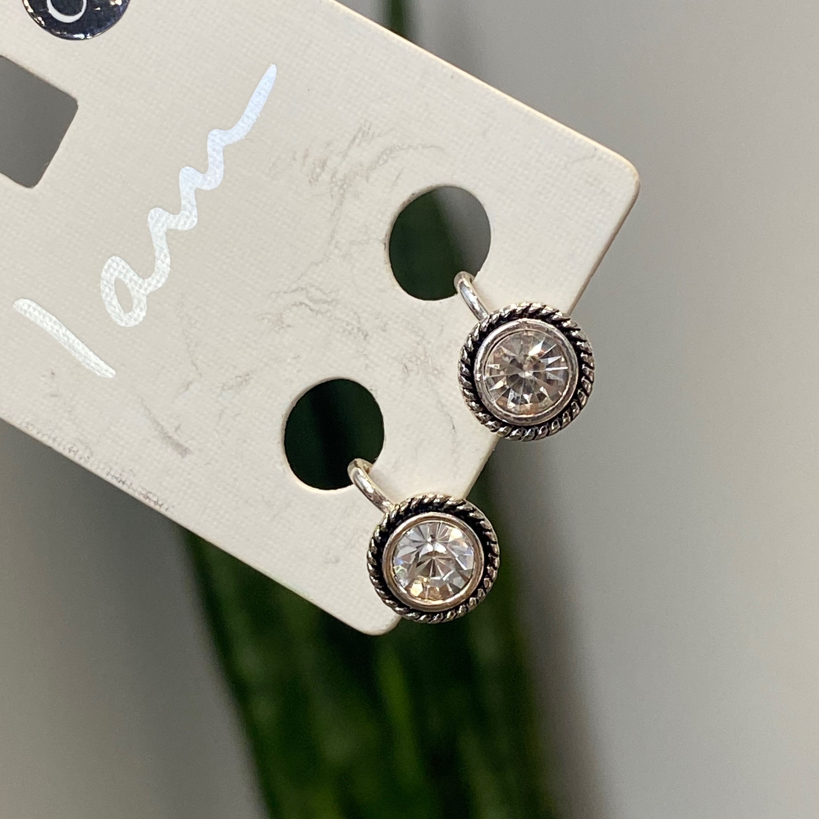 گوشواره کلیپسی کریستالدار بدون نیاز به سوراخ گوش