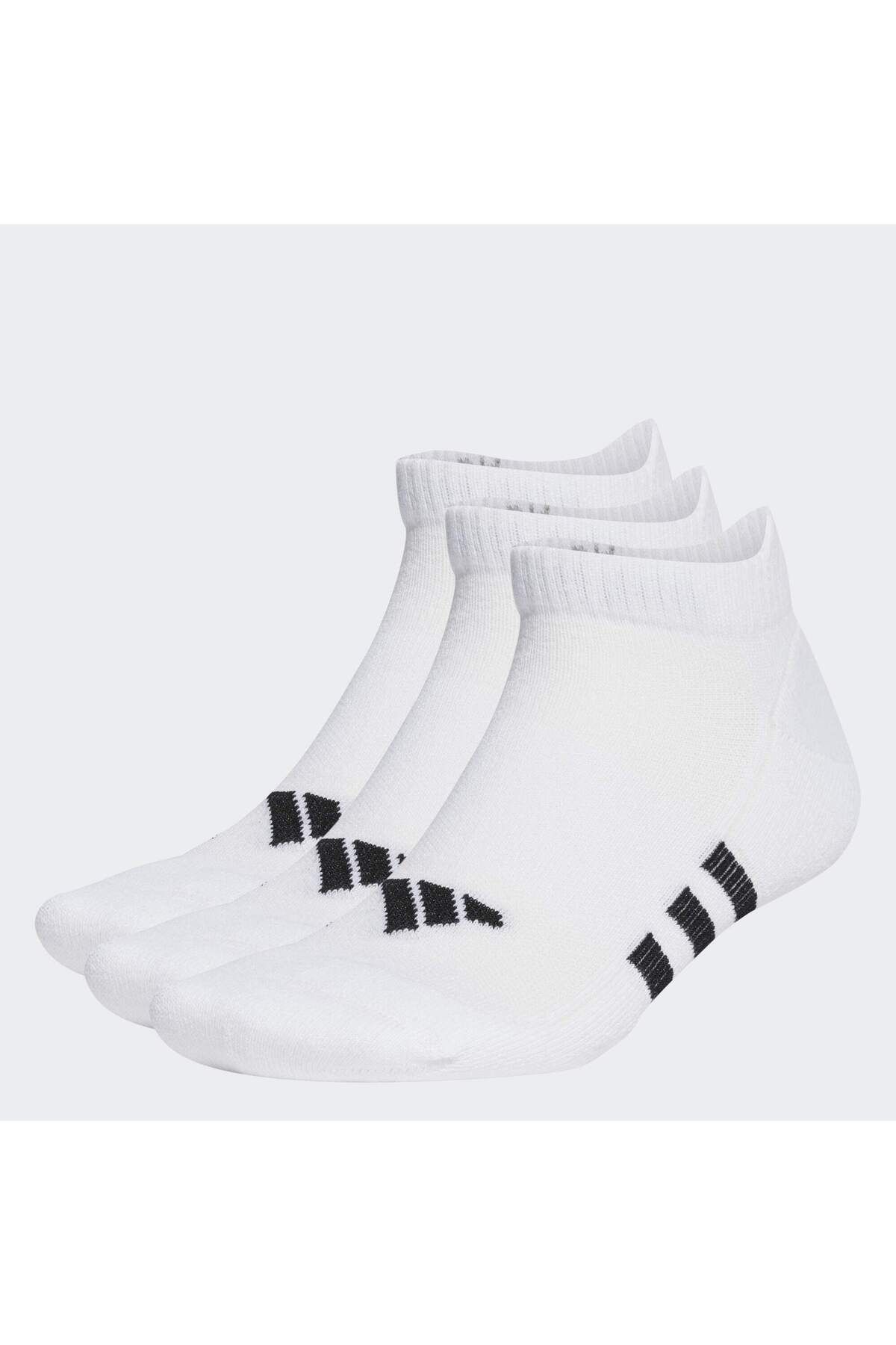 جوراب سفید مردانه و زنانه کم کوسن عملکرد 3 دونفره adidas