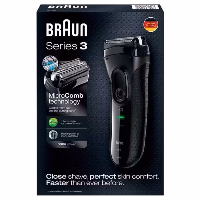 ماشین ریش تراش براون مدل 3050 با پایه شتشوی سری 3 با گارانتی تهران بوران 