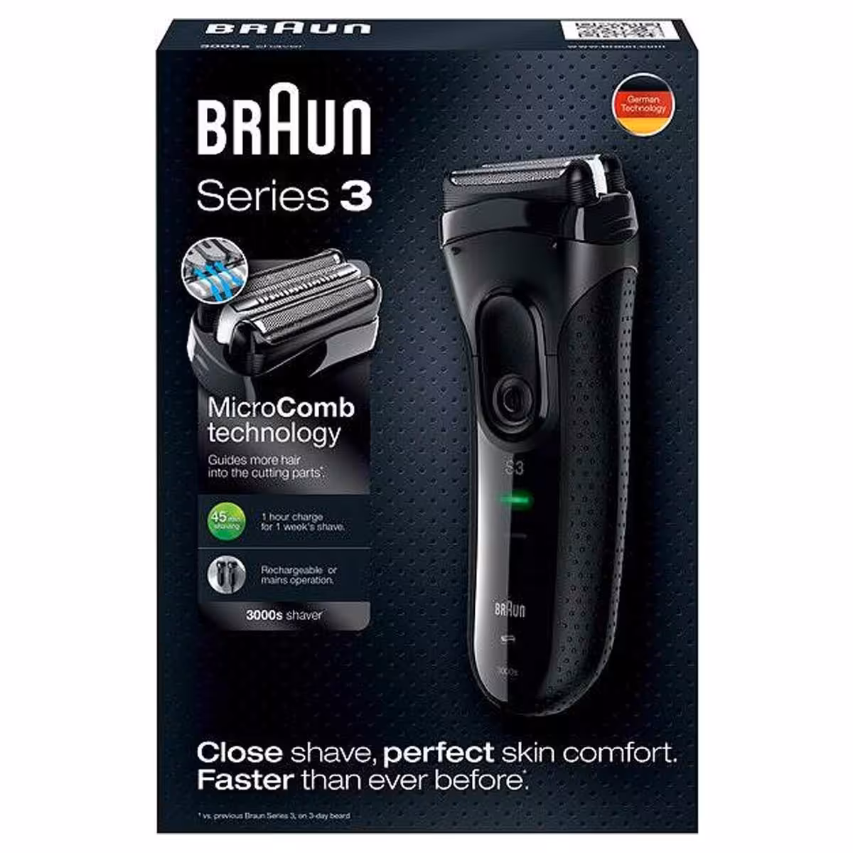 ماشین ریش تراش براون مدل 3050 با پایه شتشوی سری 3 با گارانتی تهران بوران 