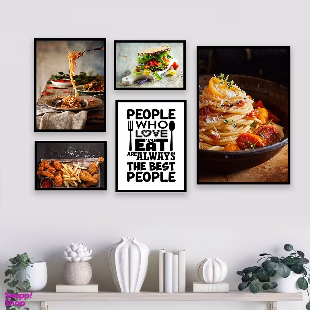 تابلو بکلیت مدل طرح رستوران و فست فود پاستا B-946  مجموعه 5 عددی