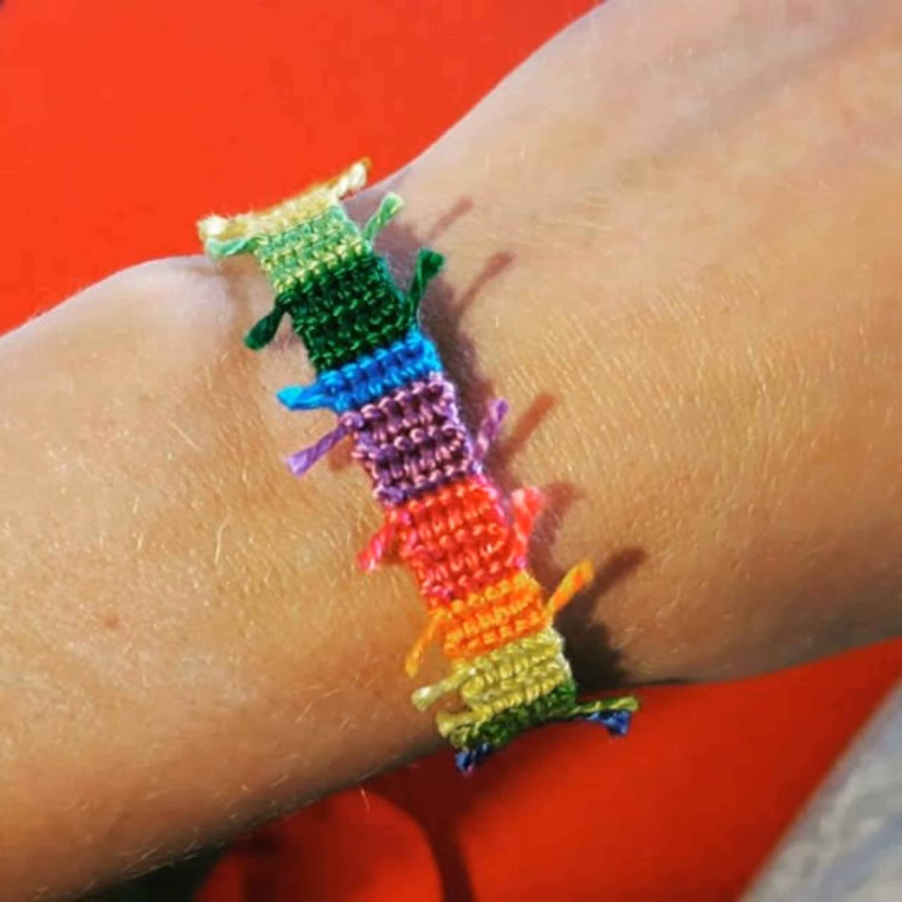 دستبند دوستی طرح بلوکه رنگی نامنظم کد 94