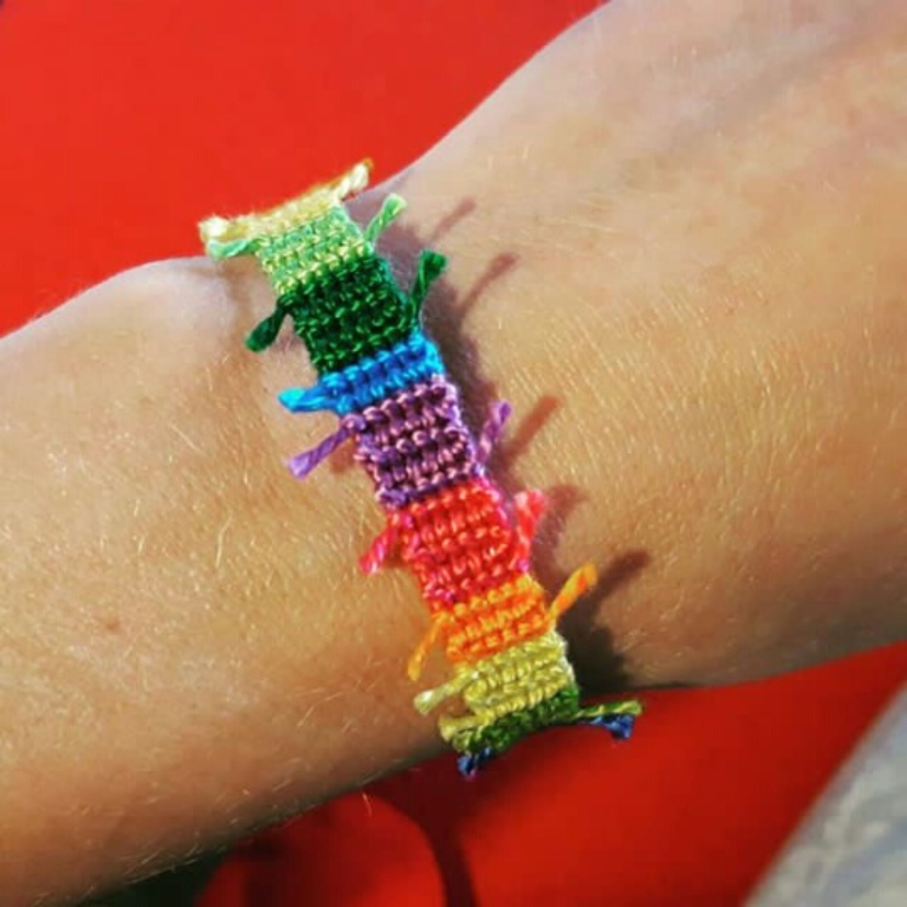 دستبند دوستی طرح بلوکه رنگی نامنظم کد 94