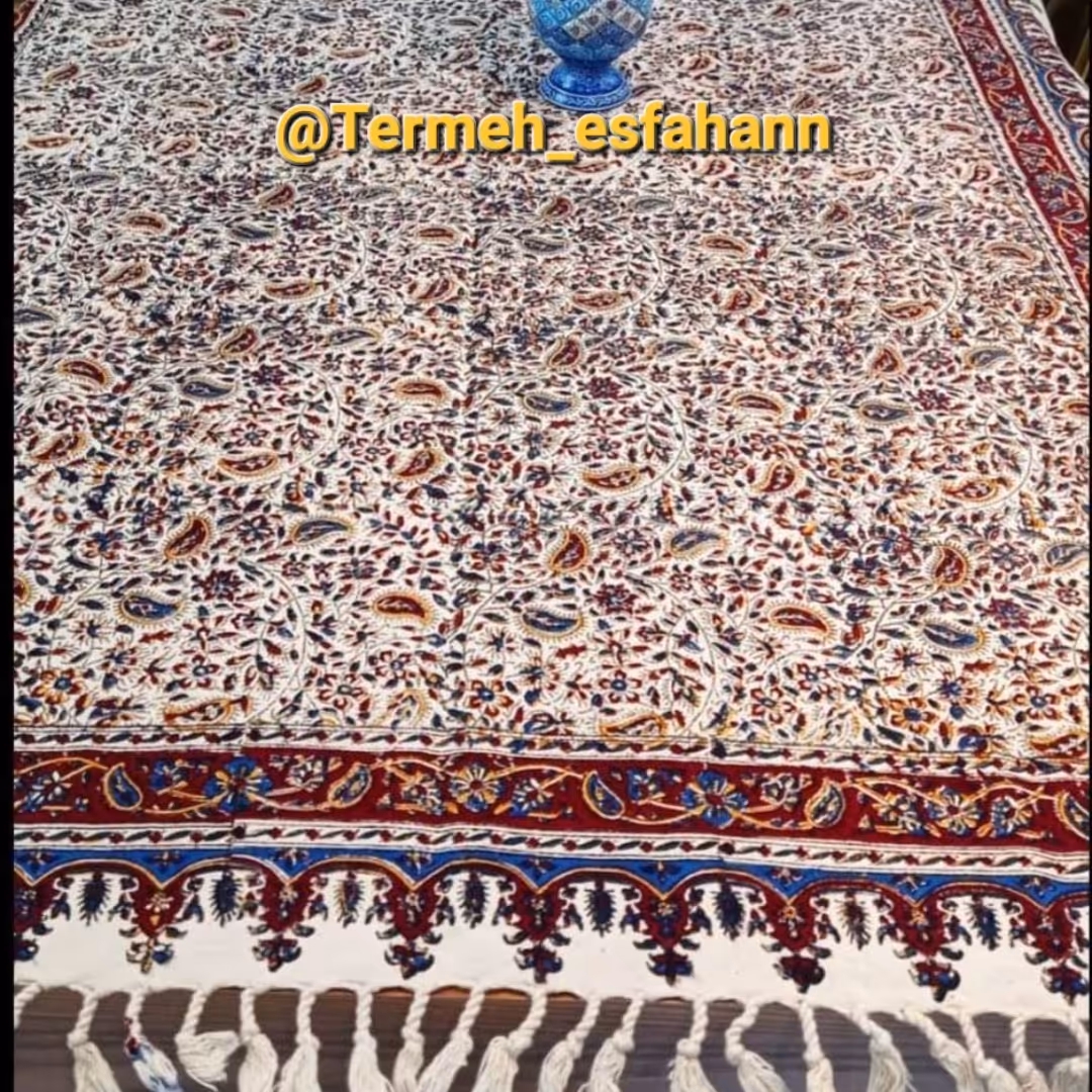 سفره قلمکار بادامی سایز 100در 150